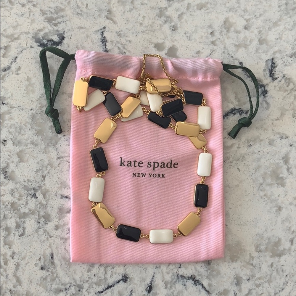 KATE SPADE gold black and white necklace NWOT